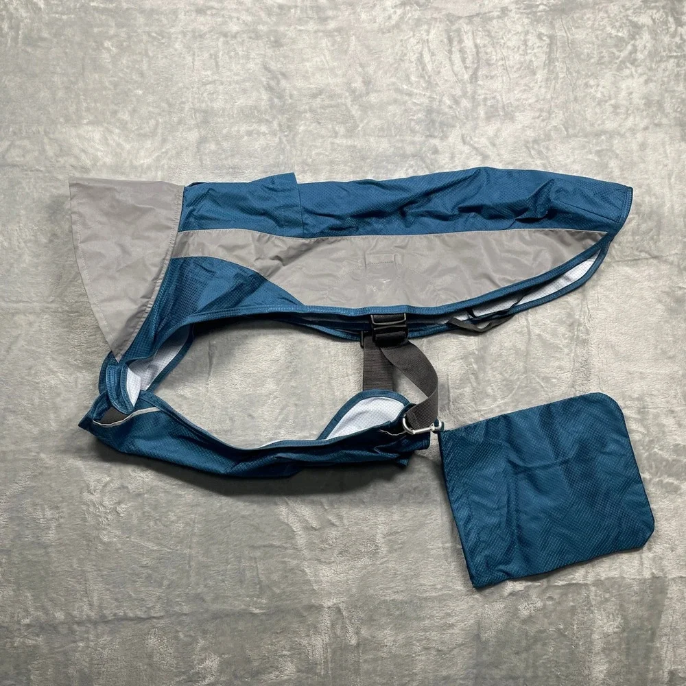 Arcadia Trail Teal Dog Raincoat Nylon Waterproof‎ Pouch Included XL